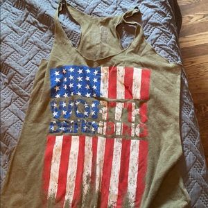 Born primitive American flag tank top